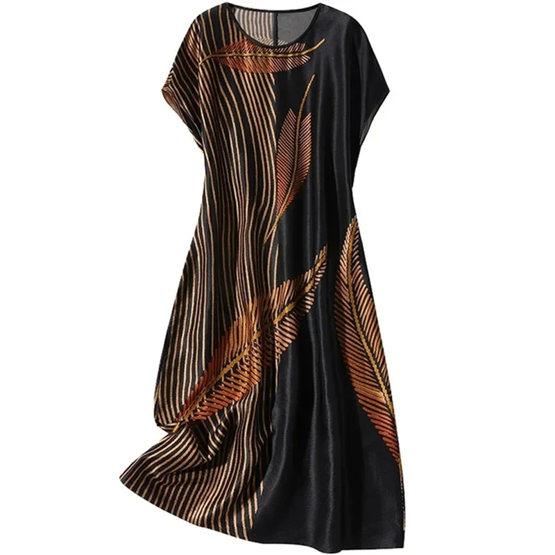 

Mulberry Silk Mom's High end Dress Flesh Covering Waist Tight Slim Look Knee Over Bottom Skirt Spring 2024 New Elegant Lady Wome