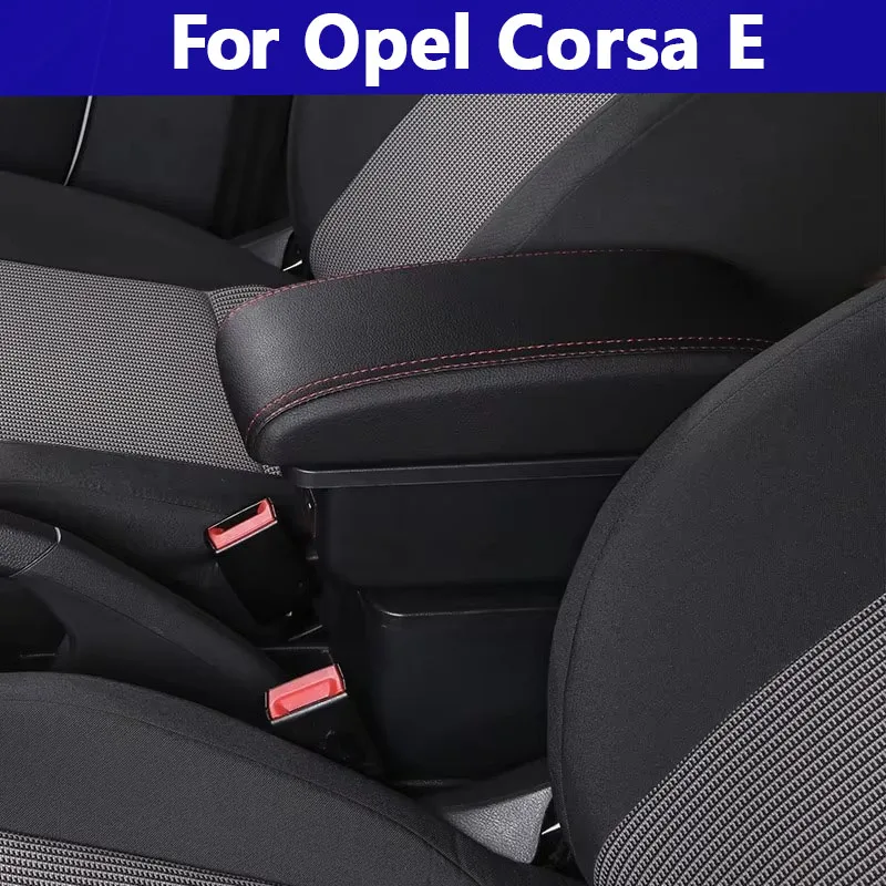 For Opel Corsa E Armrest Box For Corsa E Interior Storage Box Pu Leather Armrest with USB Car Accessories 2014 2015 2016-2019