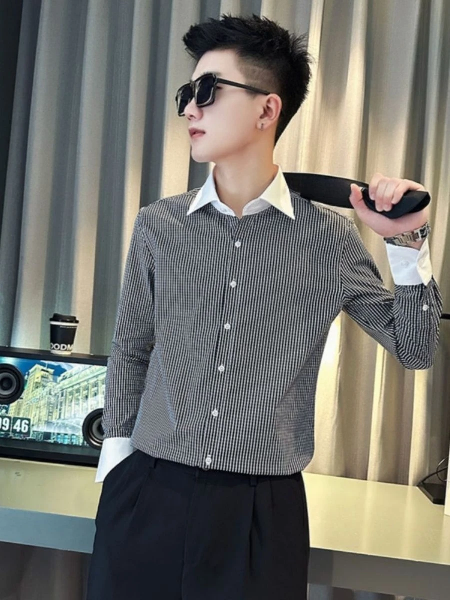 

​New Arrival 2026 Spring Autumn Men Shirt Minimalist Design Sense Edgy Handsome Streetwear Trendy Top​