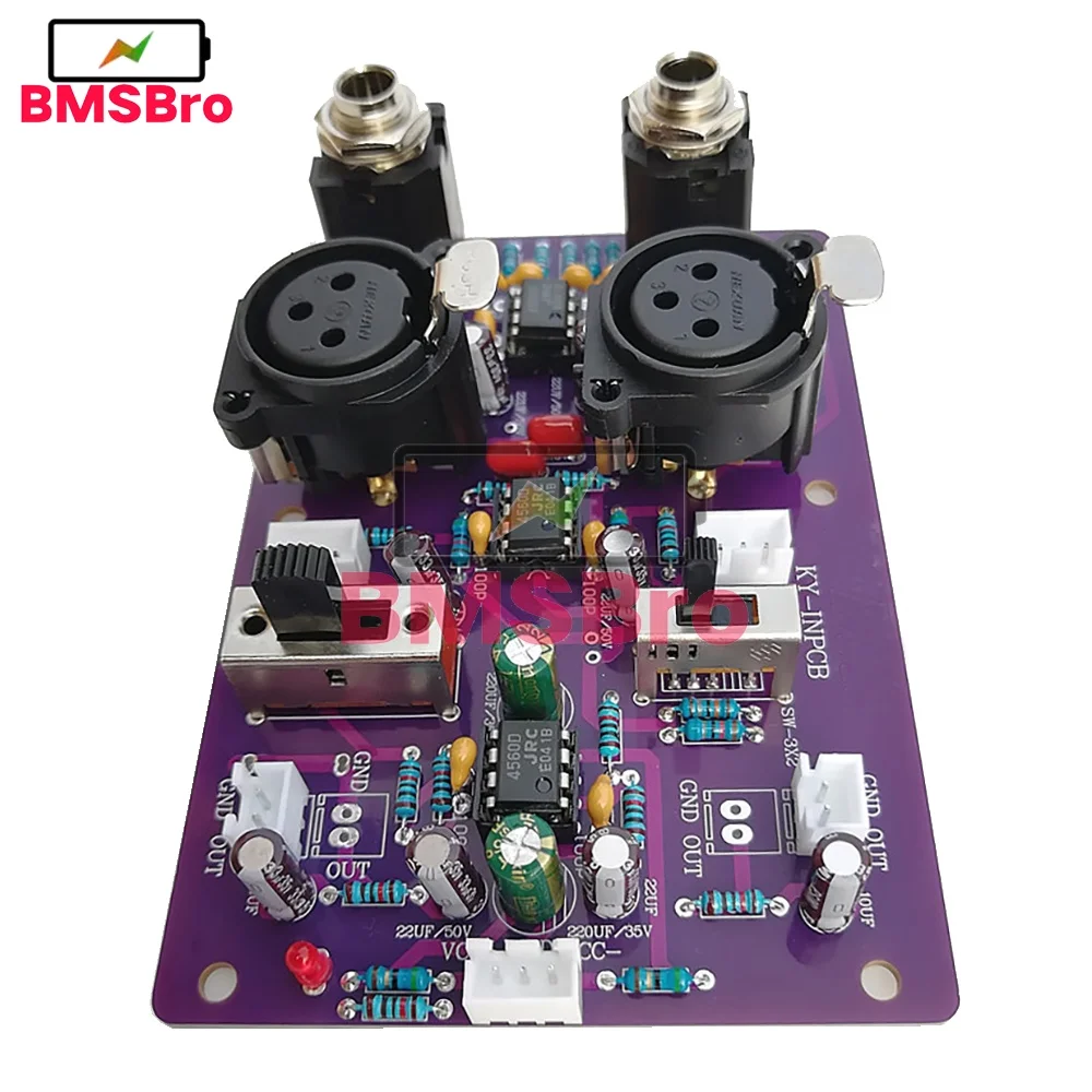 

2068D 4558D HIFI операционный предусилитель плата усилителя моно двухканальный стерео сбалансированный вход усиление BTL Bridge XLR разъем 6,35 мм