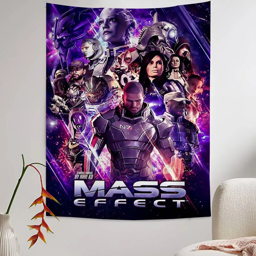 Mass Effect Vintage Cartoon Tapestry Wall Hanging Decoration Household Home Decor
