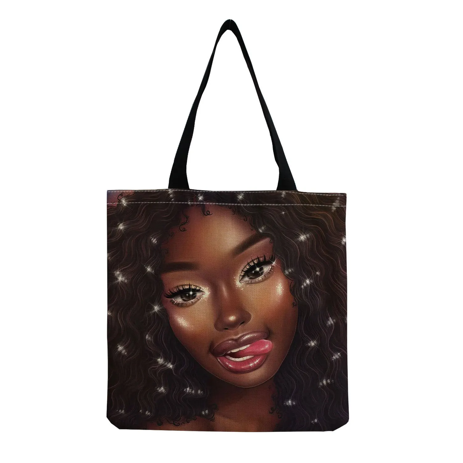 Reusable Fashion Character Printed Tote Bag Personalized Creative Shopping Canvas Bag Sehe Fashion