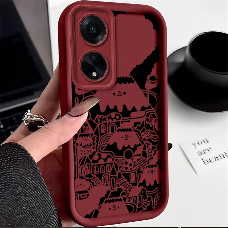 for OPPO 8Z PRO LITE F19 A1 5F 5G RENO R11 A16S 6 7 R15 5GRENO soft Lovely shockproof cute girl phone case Casing