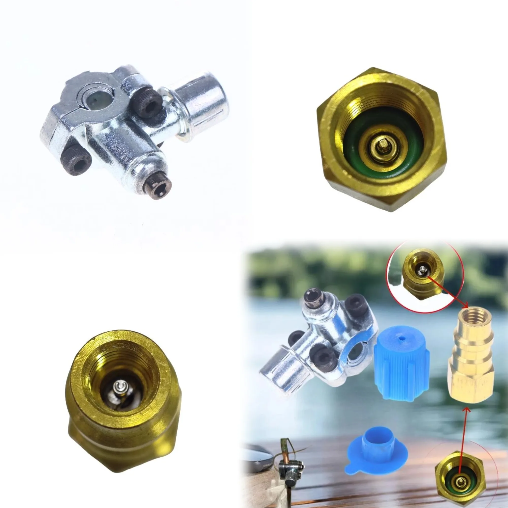 

【MQ124】1/2 комплекта прокалывающих кранов из цинкового сплава для хладагента GPV31 BPV-31, комплект клапанов с крышкой, аксессуары BPV31 BPV31D с пылезащитной крышкой