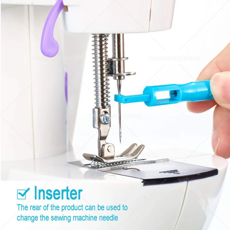 2pcs Automatic Threader Quick Sewing Threader Needle Changer Hold Sewing Machine Needle Inserter Threader Stitch Insertion Tool