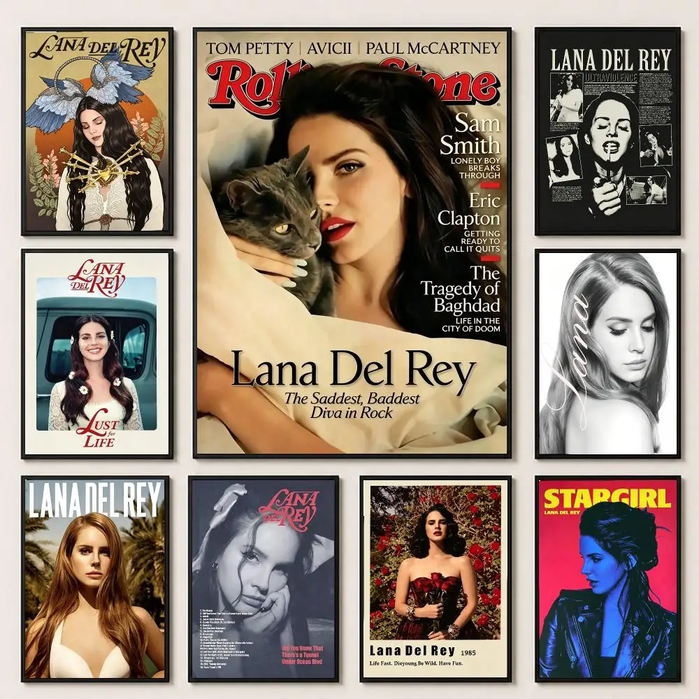Rapper L-Lana D-Del Rey Poster HD Poster Warm Home Decoration Suitable for Bedroom and Living Room Gifts Giving