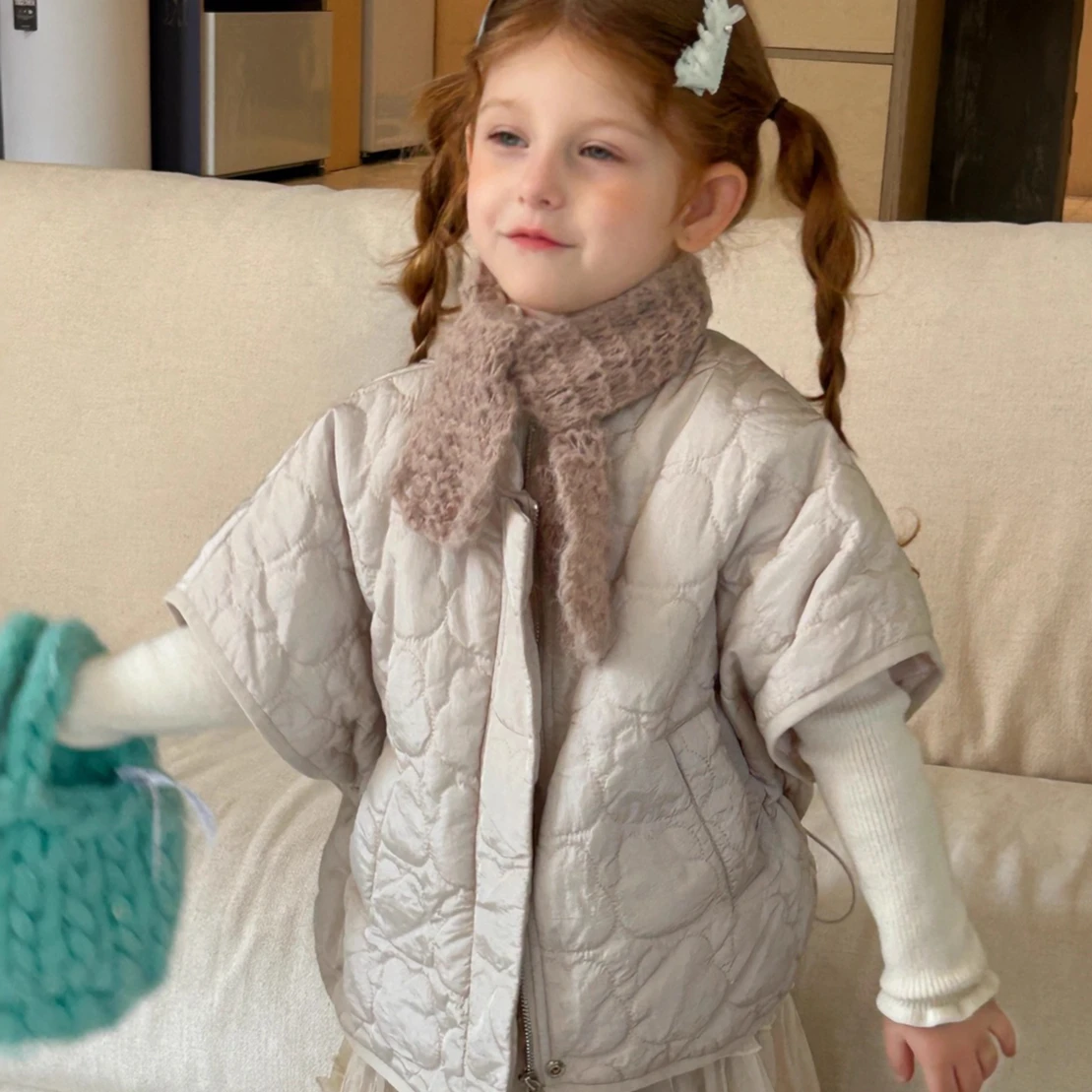 

Girls Coat 2025 Autumn and Winter New Children's Clothing Girls Baby Design Sense Fashion Light Cotton Coat Casual Simple