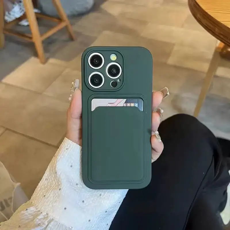 Telefoonhoesje met creditcardhouder voor iPhone 17 Air 16 15 14 Plus 13 12 11 Pro Max, schokbestendig en beschermend