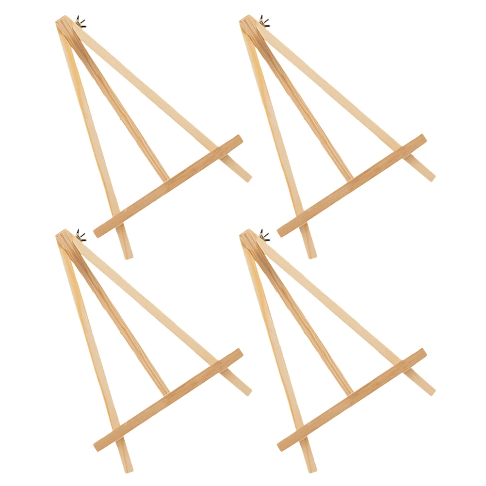 

4 Pcs Wood Painting Easel Artboard St Wooden Tripod Display Drawing Small Artist Tabletop Foldable Storage Practical Gift Kids