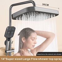 14 Inch High Pressure Top Spray Rain Shower Head Larger Flow Supercharge Rainfall Showerhead 360° Swivel Water Saving New