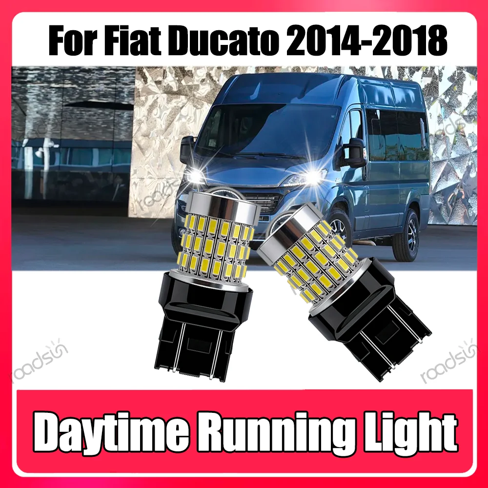 2PCS Canbus LED Tagfahrlicht DRL 12V 7443 Projektorlinsenlicht für Fiat Ducato 2014 2015 2016 2017 2018 Superhell