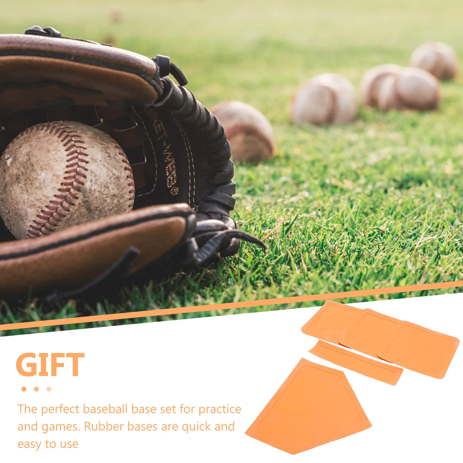 

1Set Rubber Baseball Base Non Slip Plate Thrown Down Pitching Plate Durable for Softball Kickball Training School Use