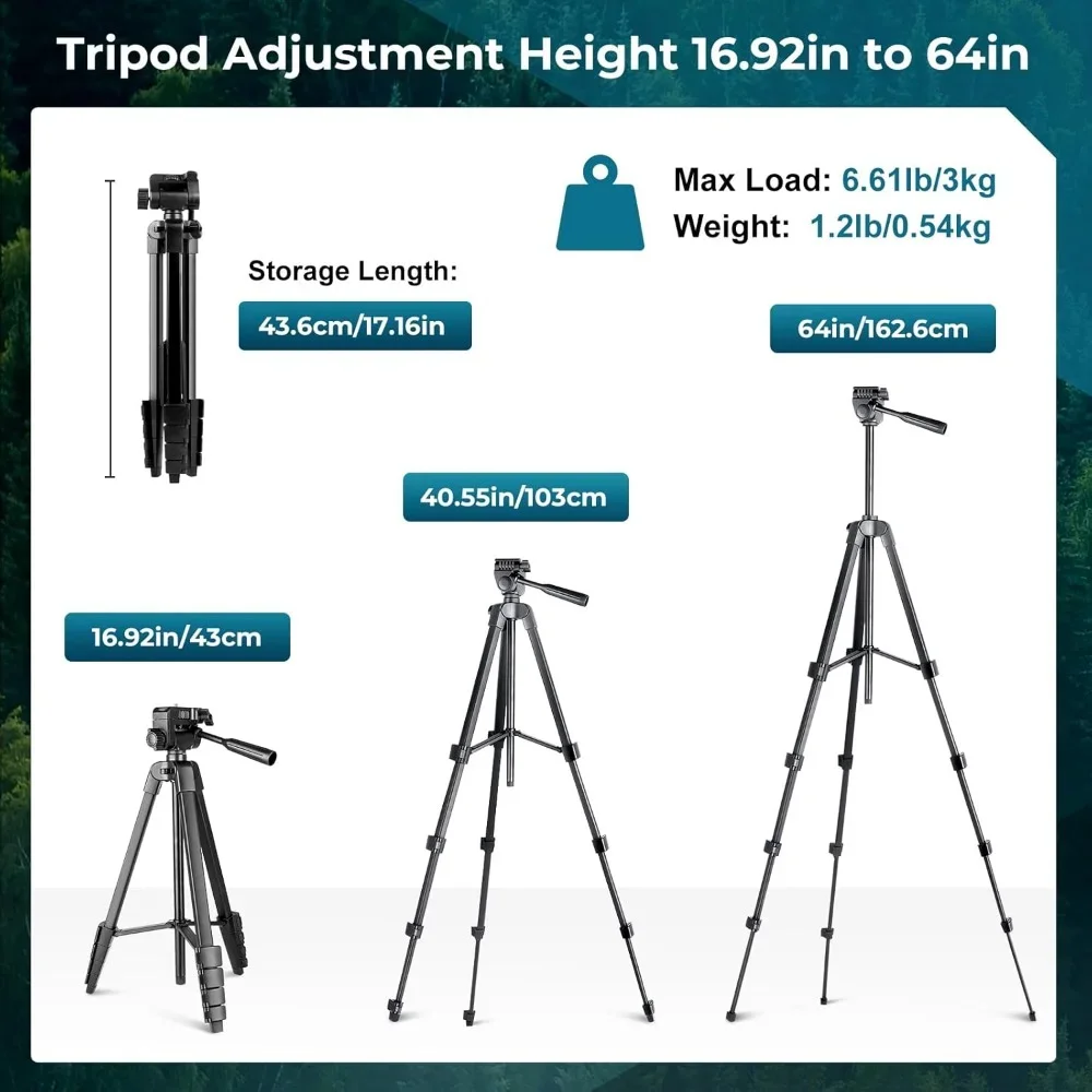 Alcance de detección HD 25-75x80 con trípode de 64 pulgadas y adaptador de teléfono mejorado, para tiro al blanco, observación de aves, caza