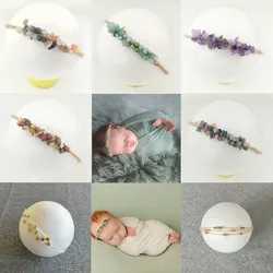 ❤️Newborn Photography Props Accessories Manual Headband Studio Baby Photo Accessory Colorful Stone Headwear Fotografia