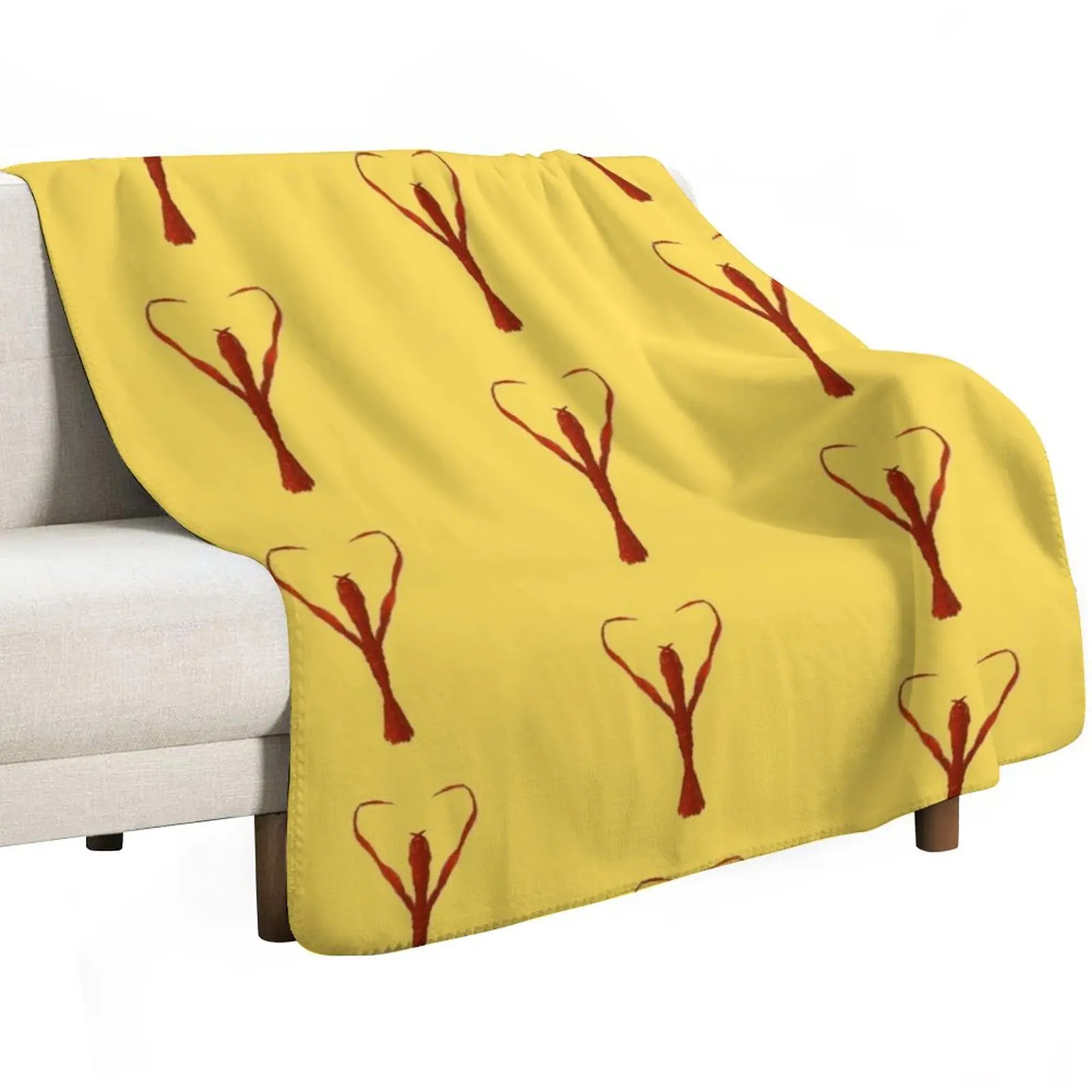 Red Lobster on Yellow Throw Blanket Thermals For Travel Weighted Bed linens Extra Large Throw for babies Blankets