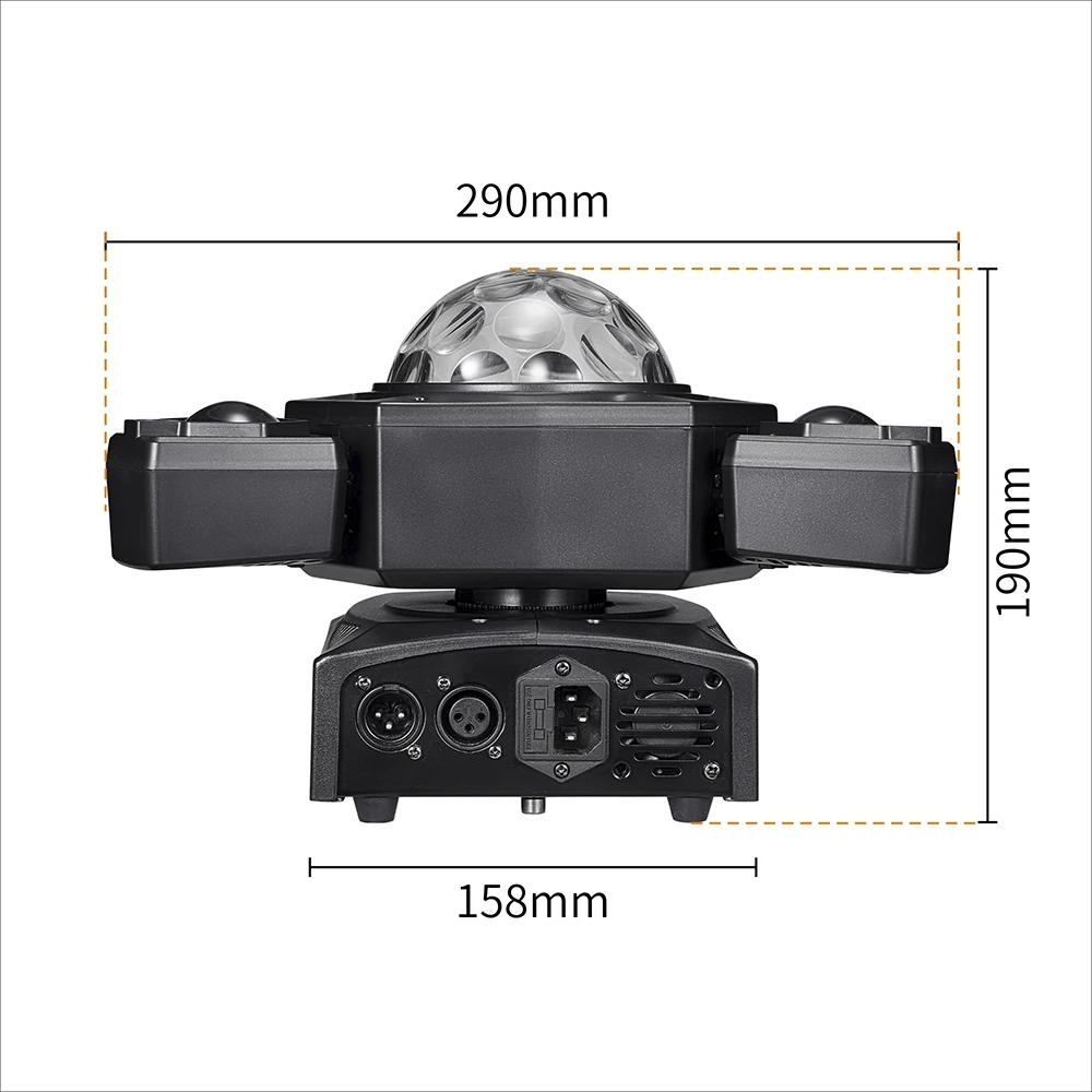 Mini Moving Head LED Beam Light RGB Laser Projector Strobe 3in1 Disco with Magic Ball Rotating Flash Stage Light Remote Control