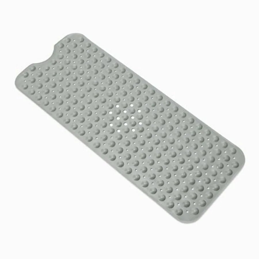 

Non-Slip Bath Mat with Suction Cups for Tub and Shower, Easy to Clean, 40" x 16", Grey
