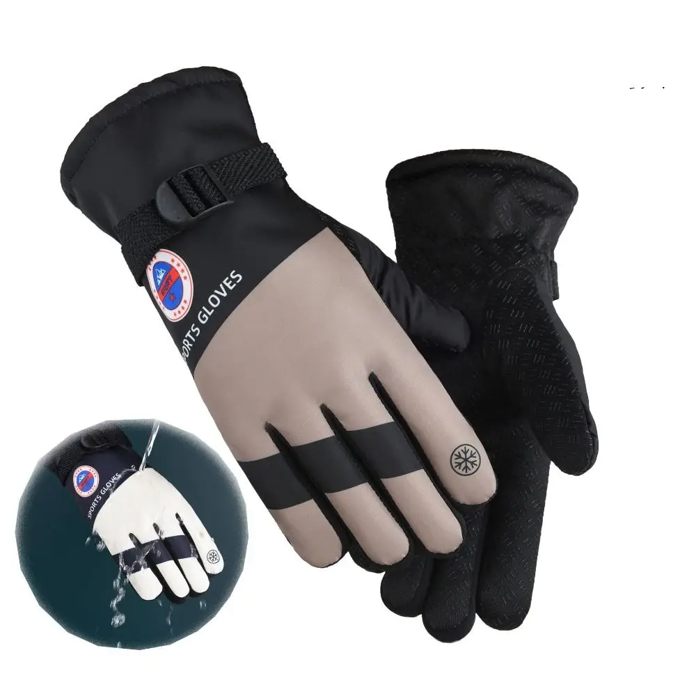 High Quality Polyester Plush Ski Gloves Non-slip Waterproof Riding Gloves Cycling Gloves Outdoor