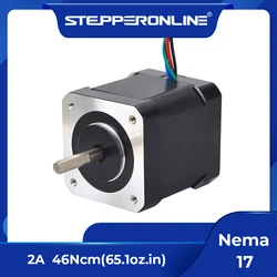 STEPPERONLINE Nema17 Stepper Motor 0.9deg 42x48mm 46Ncm 2A Nema 17 Step Motor 4-lead for DIY CNC 3D Printer