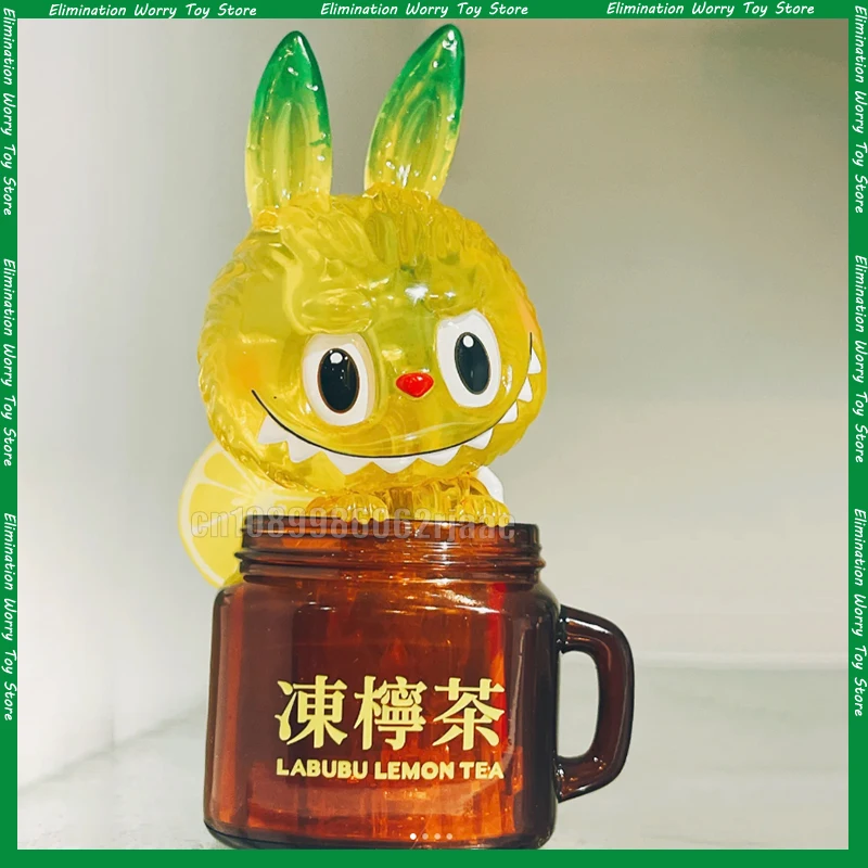 

New Original Labubu Lemon Tea Action Figure Kawaii Anime Figure Figurine Desk Decor Creative Model Surprise Gifts Toys for Girls