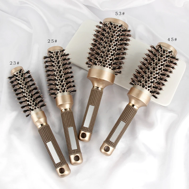 1pc/ Golden Round Curling Comb - Salon curling comb, blow-drying hair styling tool, professional hair care products