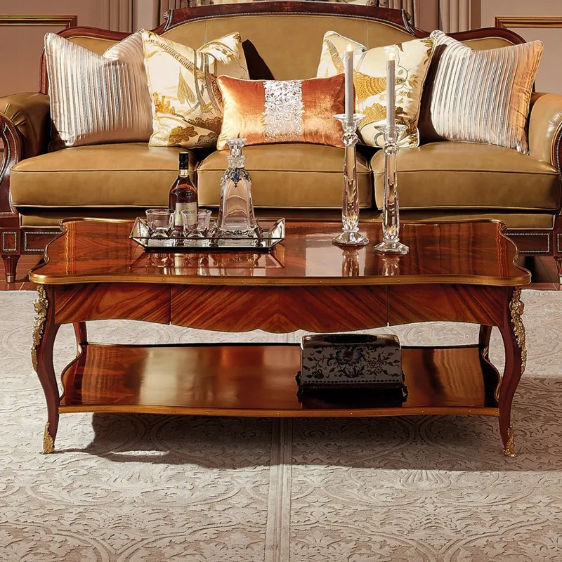 English mahogany coffee table villa size apartment living room furniture copper piece long coffee table corner table