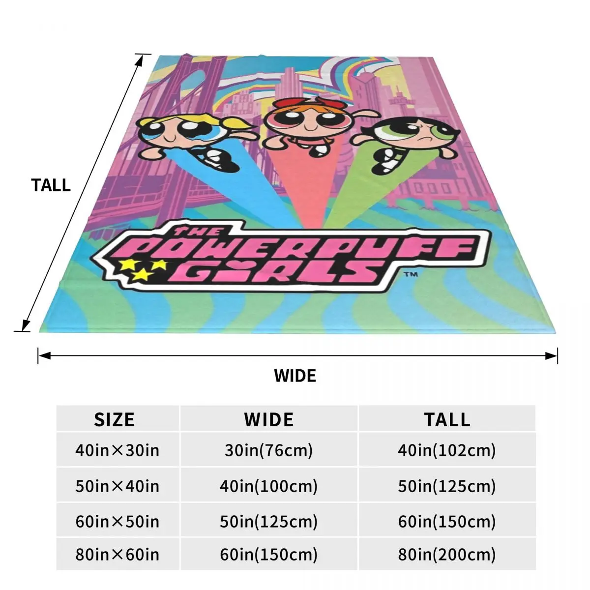 The Powerpuff Girls HD Printed Blankets Soft Comfortable Plush Throw Blanket For Child Couch Bed Flannel Bedspread Bed Cover