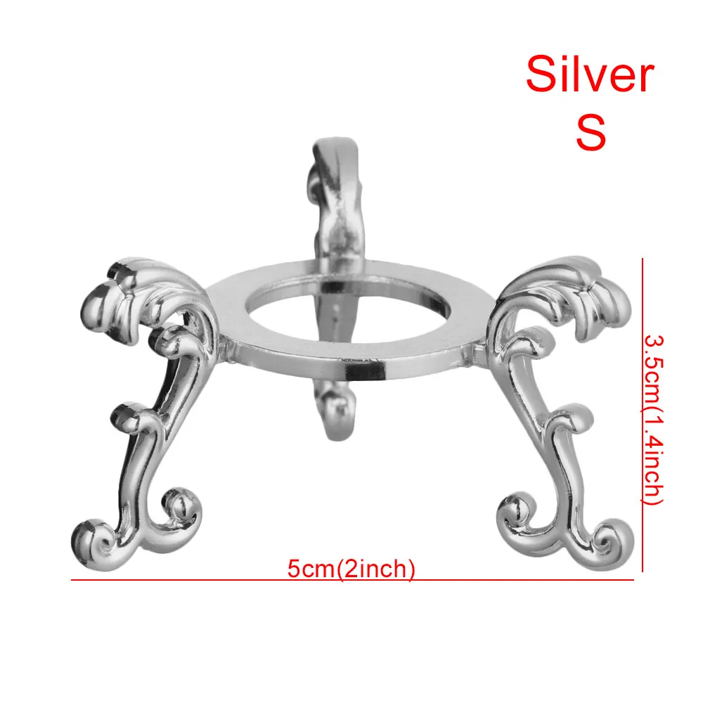 New Design Tripod Shape Gold Silver Colored Metal Crystal glass Ball Holder Stand Sphere Base