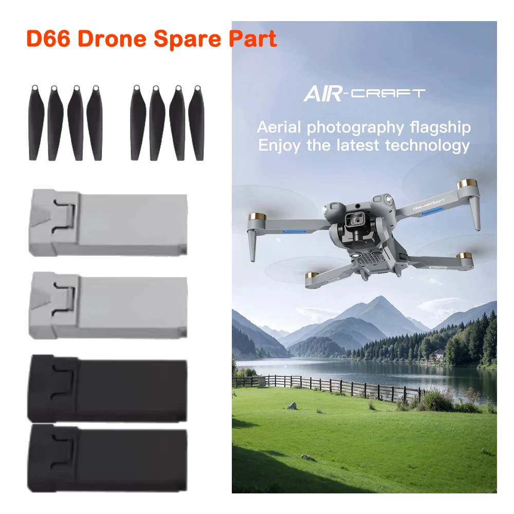 D66 Drone Original Spare Part D66 Battery 3.7V 1000mAh / Propeller Blade for D66 Screen Professional Quadcopter Accessory