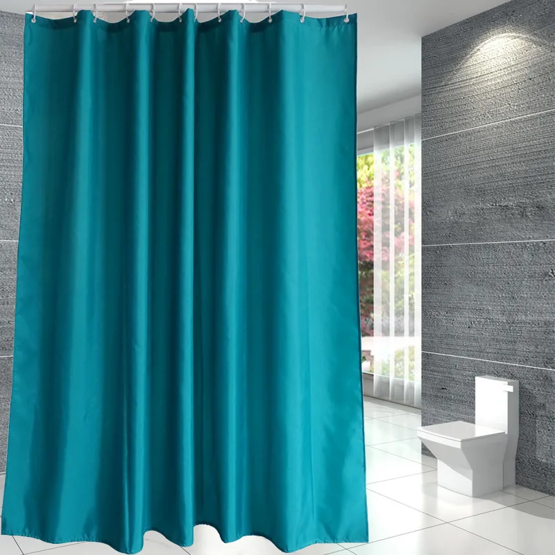 Modern Green Shower Curtains Polyester Waterproof Thick Fabric Bath Curtain with Hooks Bathroom Bathtub Large Wide Bathing Cover