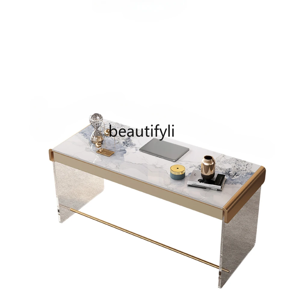 Acrylic Stone Plate Desk Modern Minimalist Study Desk Advanced Light Luxury Computer Desk