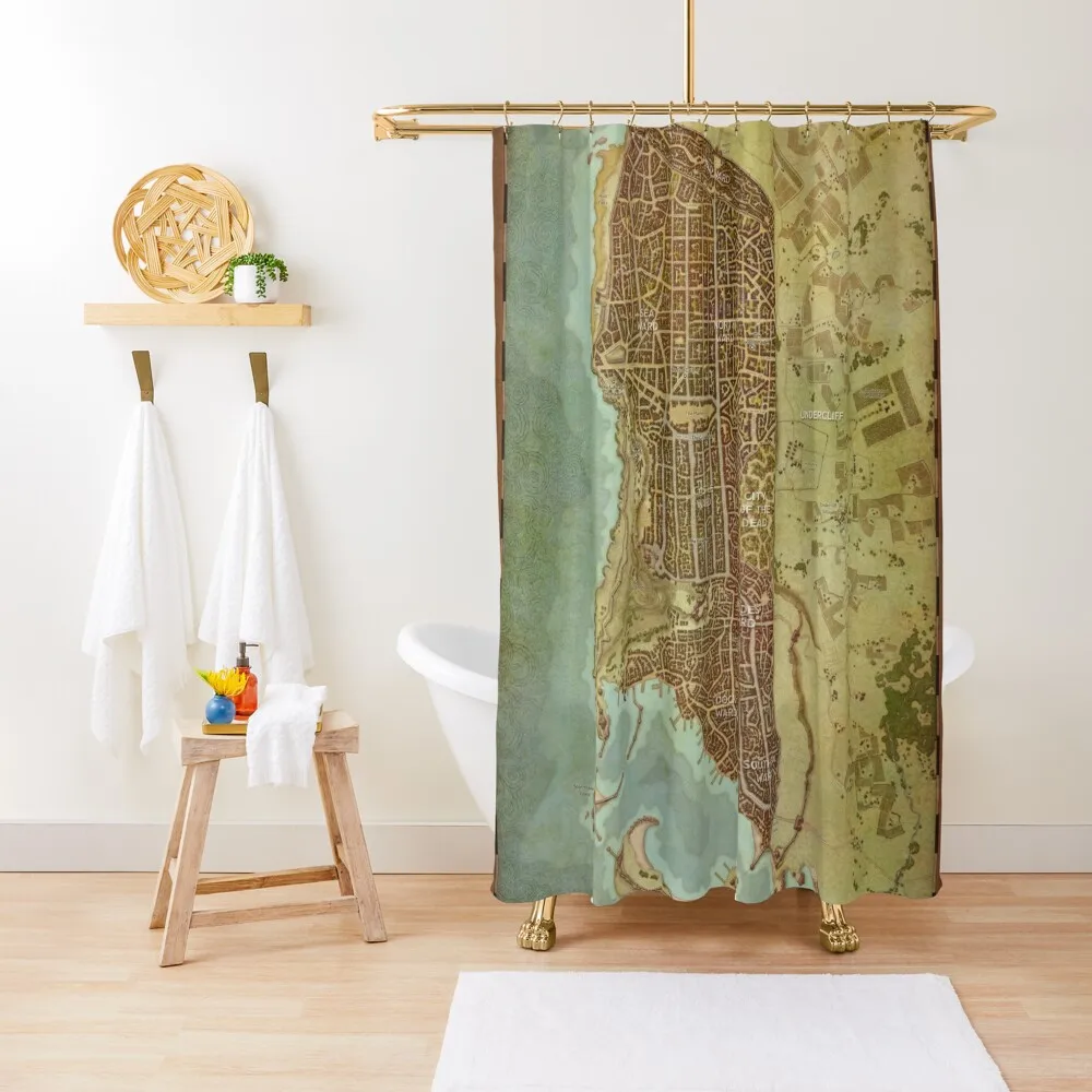 

Waterdeep City Map Shower Curtain Waterproof Bathroom Shower Curtain Bathroom Decor Bath Curtains