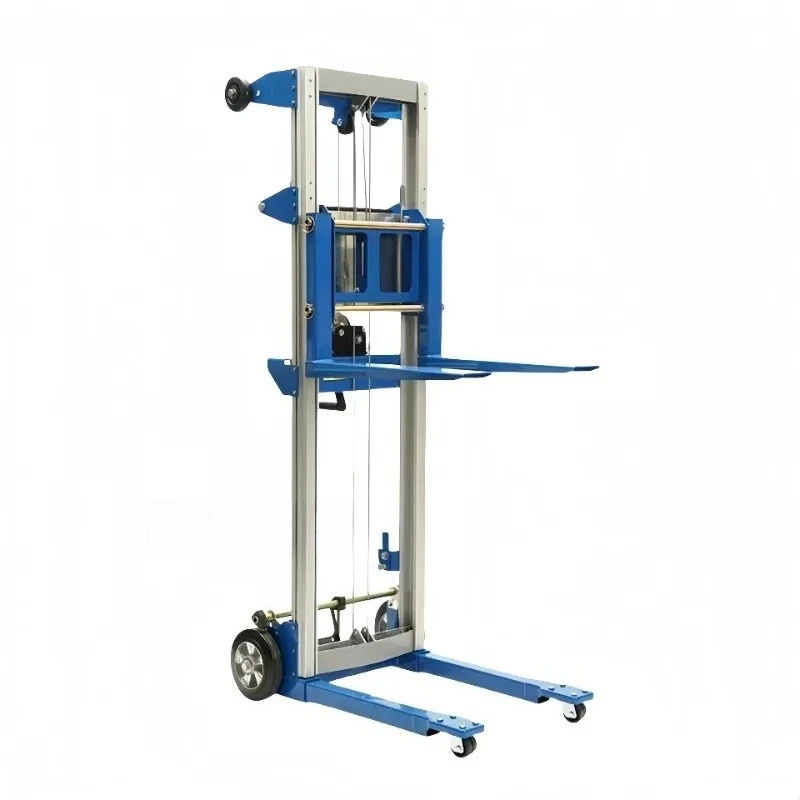 Lightweight Aluminum Hand Winch Stacking Forklift Widely Used In Warehouse Storage Package Stacking Hardware Parts Hoisting Jobs