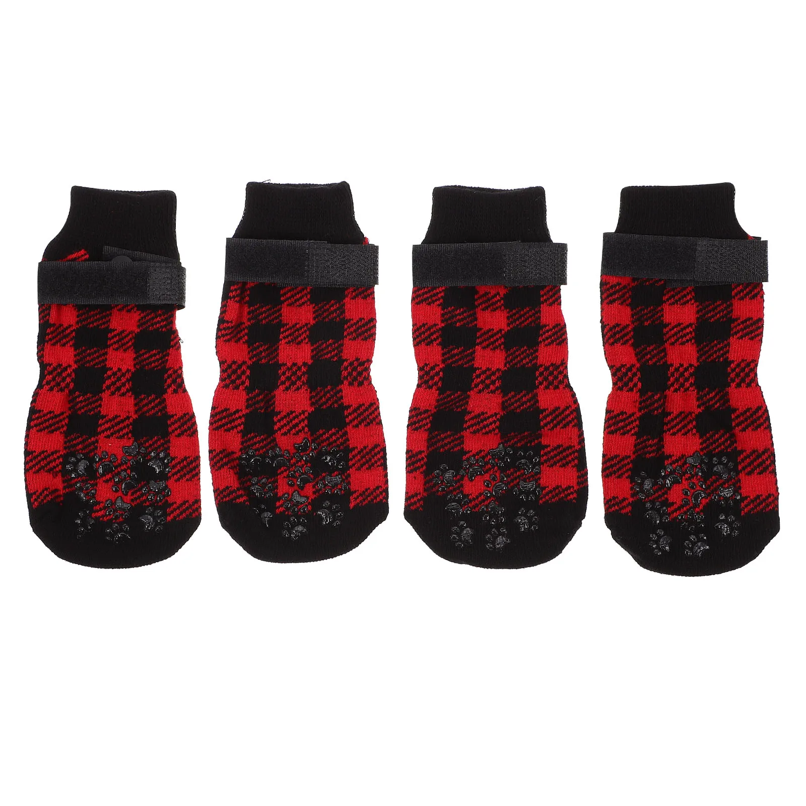 

4Pcs Pet Socks Anti-Slip Christmas Themed Dog Footwear Soft Cotton Warm Non-Skid Paw Protectors Christmas Themed Pet Socks