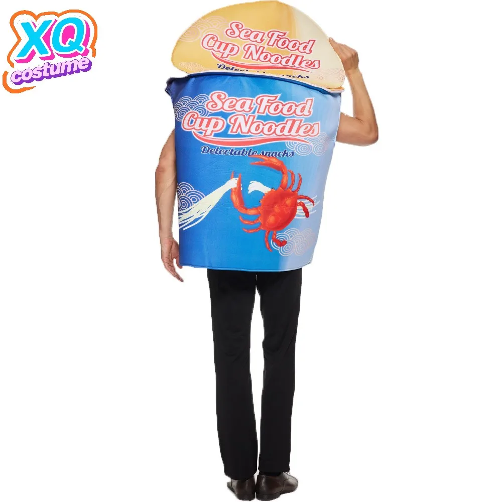 Disfraz de fideos instantáneos de mariscos de Halloween, mono divertido para actuaciones de fiesta