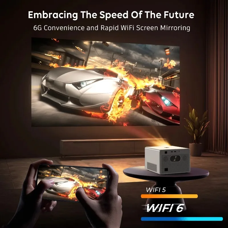 CR53 Global LED Home Projector 600ANSI Lumens 1080p 4K Support Android Smart Projector 2+32GB LCD Video Projector