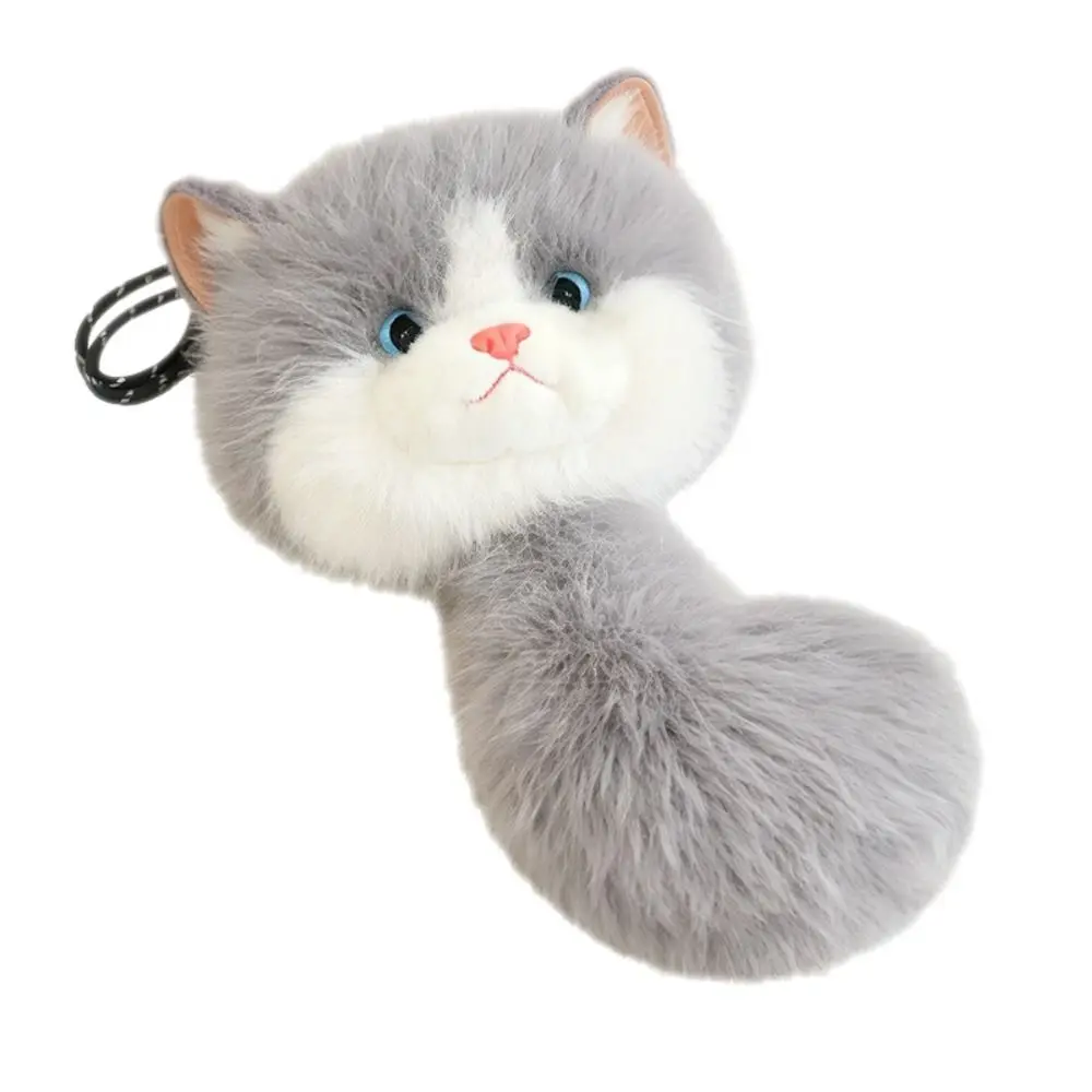 Kawaii 33CM Cat Plush Keychain Long Tail Big Head Kitten Pendant Cute Purse Ragdoll Cat Stuffed Keychain Bag Pendant