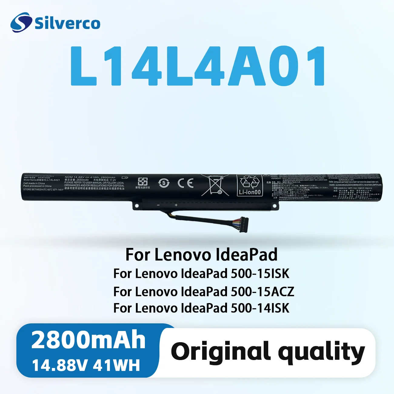 L14L4A01 41WH Laptop Battery For LENOVO Ideapad 500-15ACZ 500-15ISK Z41 Z51 Z41-70 Z51-70  XIAOXIN V4000 Y50C  L14M4E01 L14S4A01