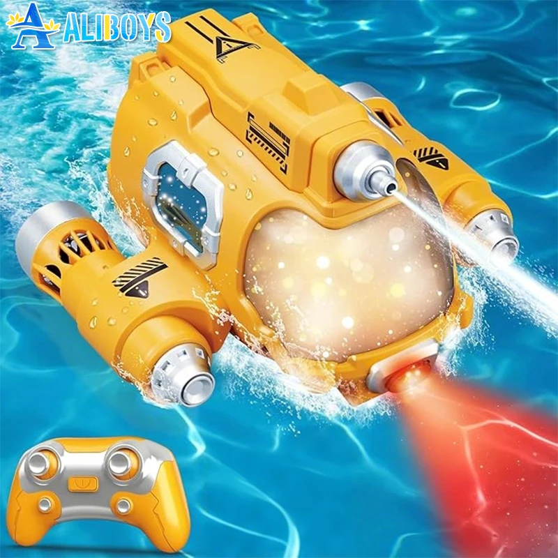 2.4G RCボートリモコンダブルプロペラ船電動潜水艦屋外プール入浴防水おもちゃ男の子女の子クリスマスギフト