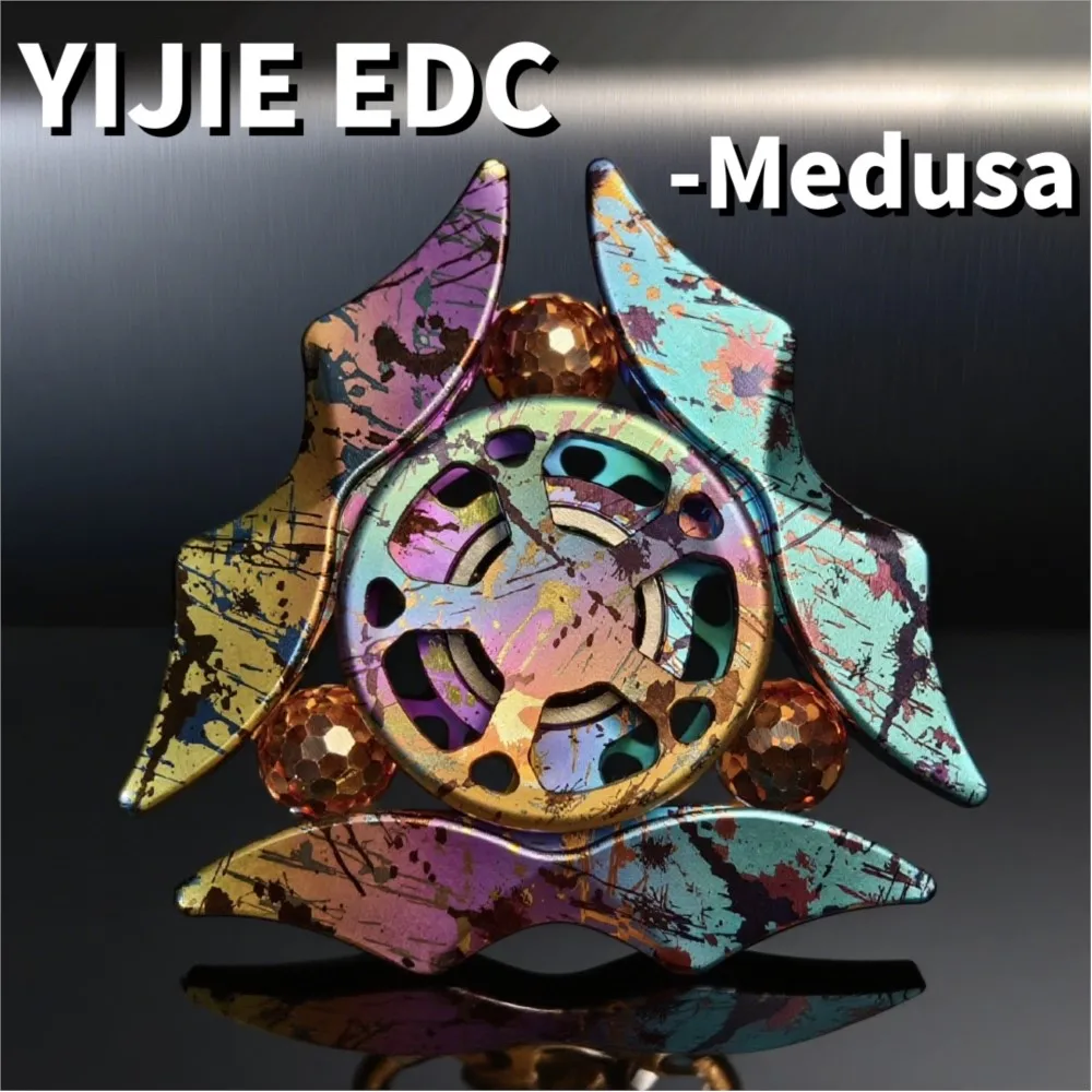 YIJIE EDC Medusa Three-Bladed Fidget Spinner Anti-stress Toys Novelty Toy Handling Feel Metal Fidget Toy