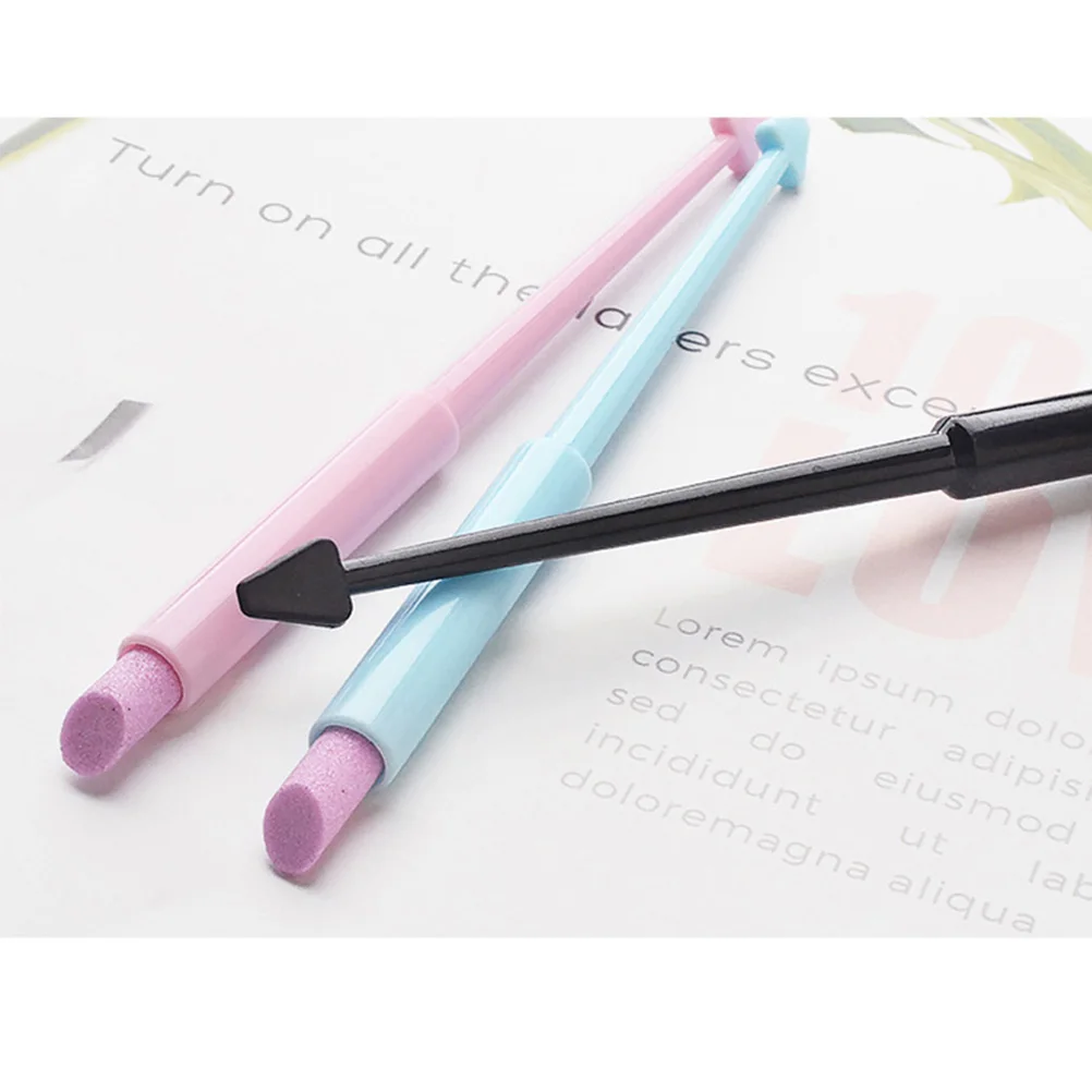 6pcs Art Tools Pen Shape Cuticle Stick Durable Nail Sanding File For Natural False Nails Nail File Buffer Stick