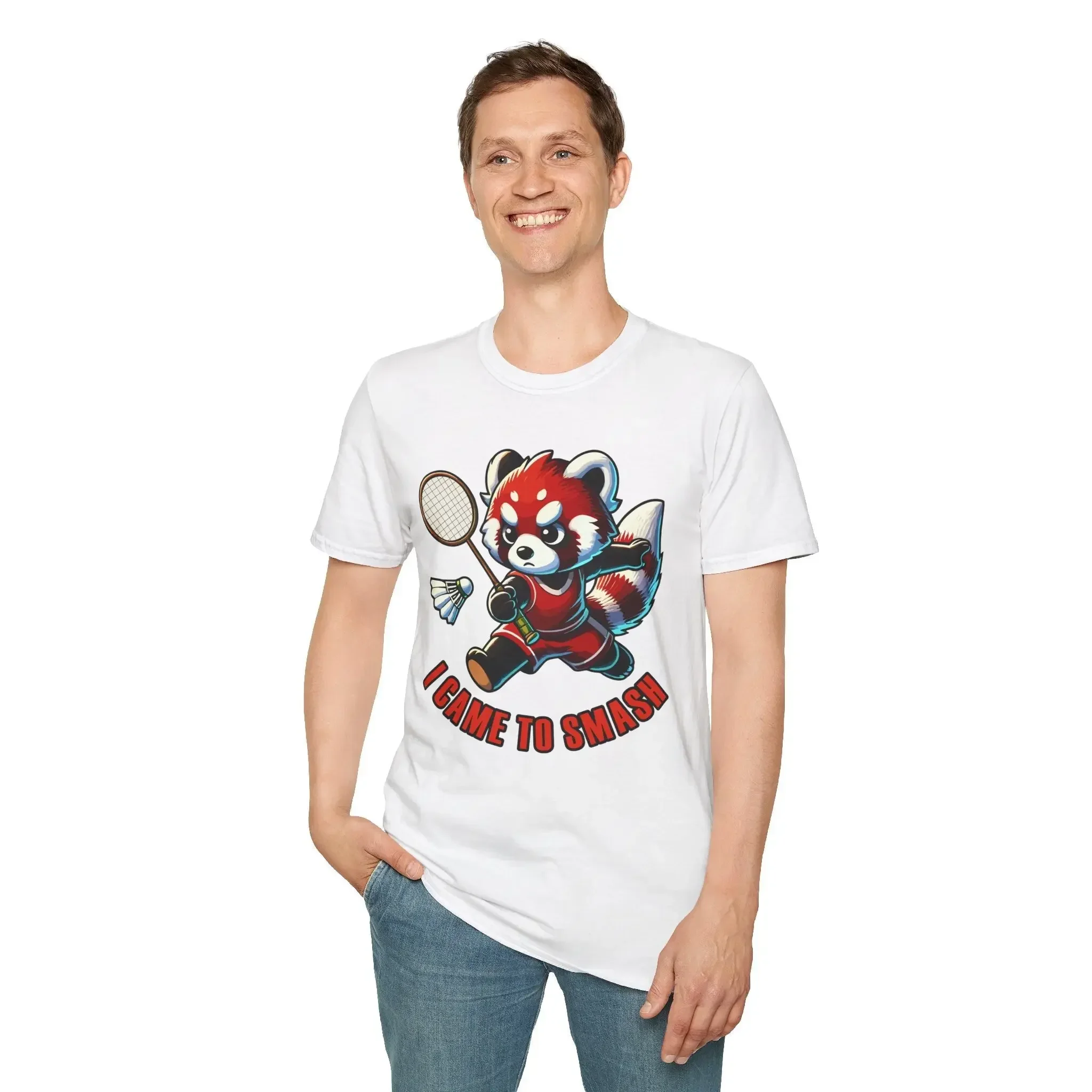 I Came to Smash Red Panda Badminton Lover T Shirt