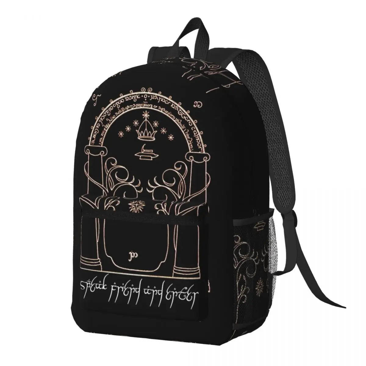Speak Friend And Enter Backpack Daypack Large Capacity Boys Girls BookBag School Bag Shoulder Bags for Men Women