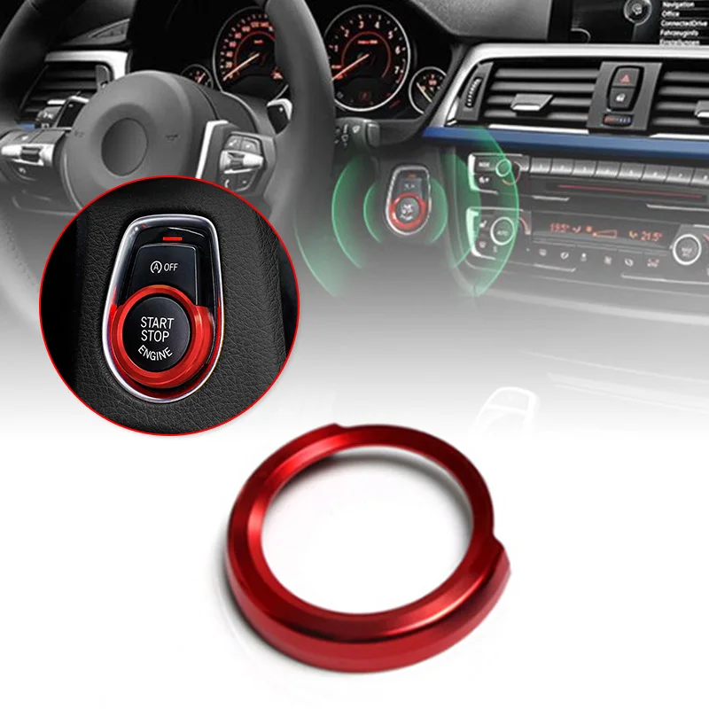 Car Vehicle Keyless Ignition Knob For BMW 1 2 3 Red Switch Button Cover Trim Ring Auto Interior Console Engine Start Push