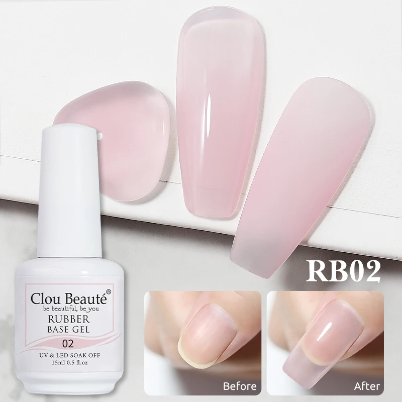 Clou Beaute 15ml Rubber Base And Top Coat Gel Nail Polish UV Transparent Soak Off Primer Gel Polish Long Lasting Nail Art Ongle