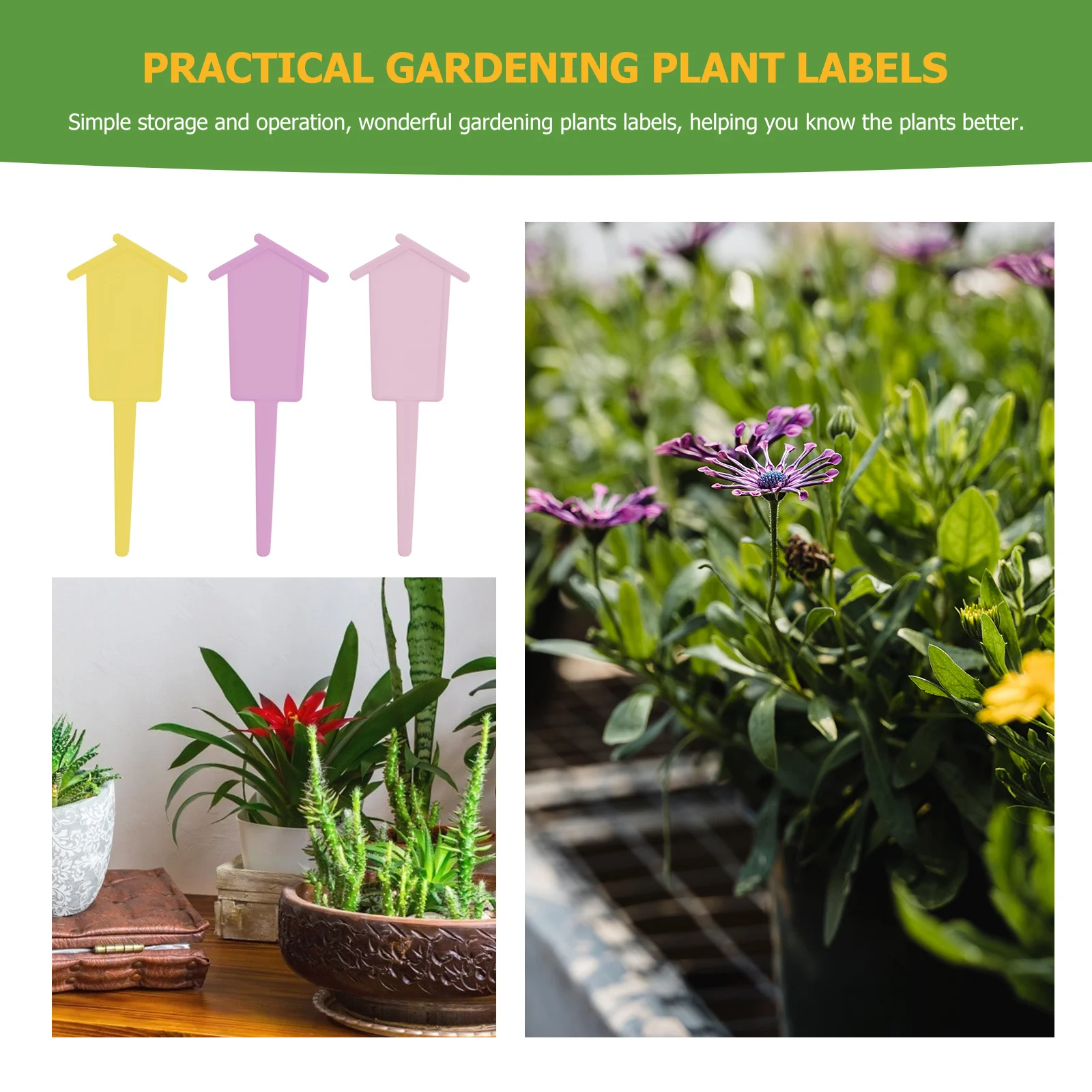 

60 Pcs Gardening Labels Nursery Tags for Plants Flower Name Plastic Potted Signs Indoor