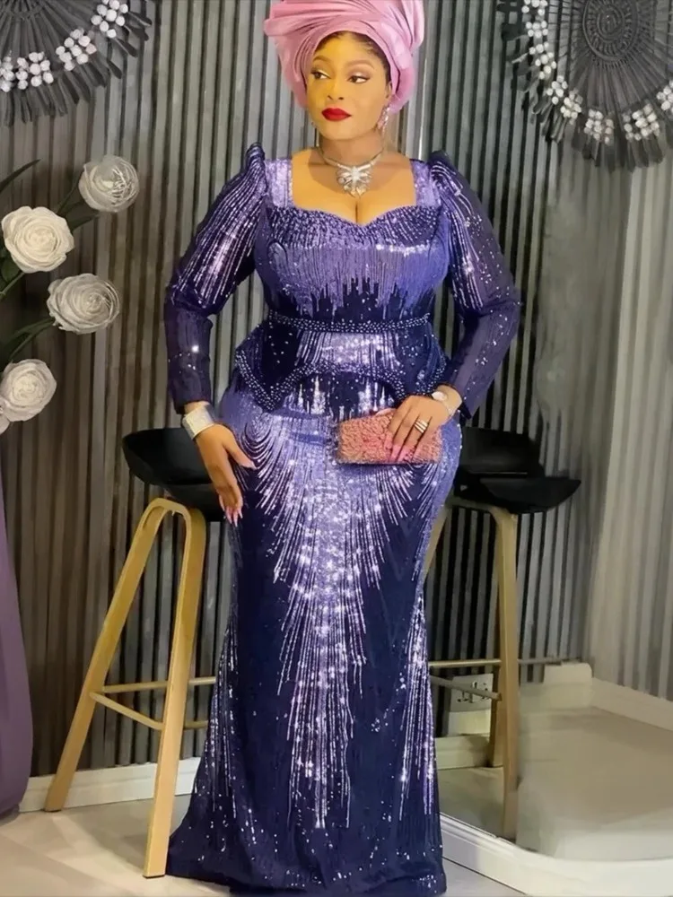 

Африканские вечерние платья больших размеров для женщин 2026 Новая мода Дашики Анкара с блестками Свадебные платья Элегантное мусульманское платье макси в Турции