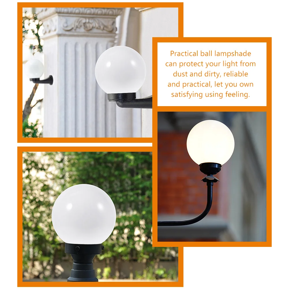 

2Pcs White Acrylic Globe Lamp Shade Outdoor Ball Lighting Cover Decorative Fitting