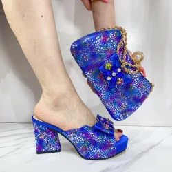 Brand New Women's Shoes High Heel Sandals Fashion Casual Shoes Hot Sale Ltalian Style Slingback African Ladies Sandals And Bags