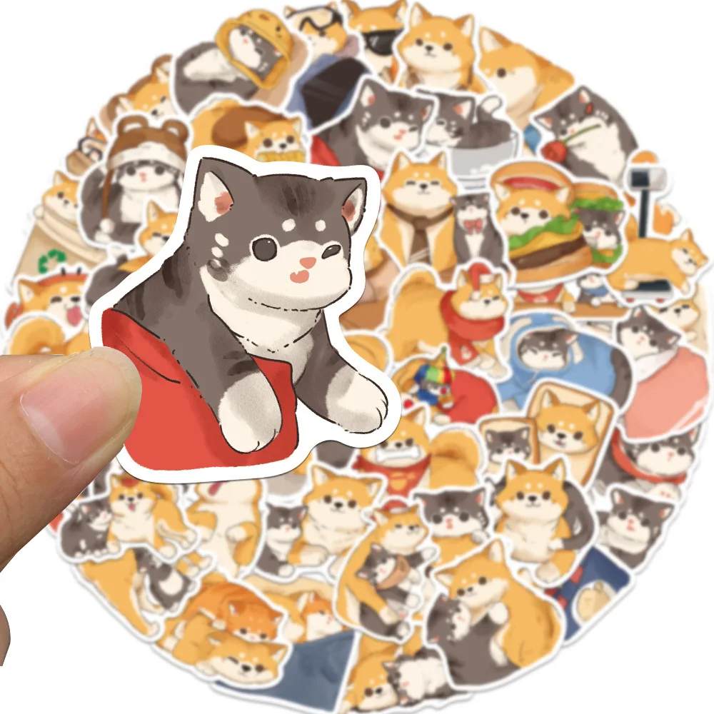 10/30/50pcs Cute Cartoon Shiba Inu Stickers Kawaii Dog Decals Waterproof Skateboard Fridge Notebook Phone Kids Graffiti Toy Gift